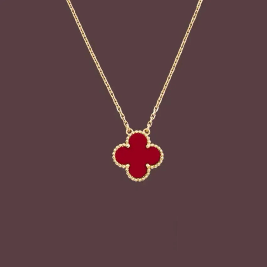 Fashion Pendant Necklaces for women Elegant 4/Four Leaf Clover locket Necklace Highly Quality Choker chains Designer Jewelry 18K Plated gold girls Gift