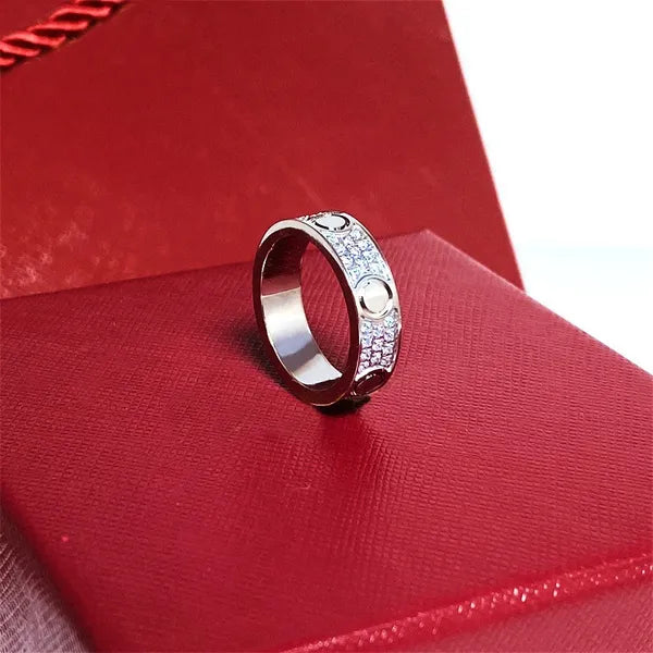 3mm 4mm 5mm 6mm titanium steel silver love ring men and women rose gold jewelry for lovers couple rings gift With drill wite box