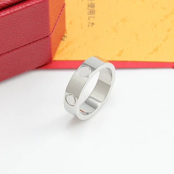 3mm 4mm 5mm 6mm titanium steel silver love ring men and women rose gold jewelry for lovers couple rings gift With drill wite box