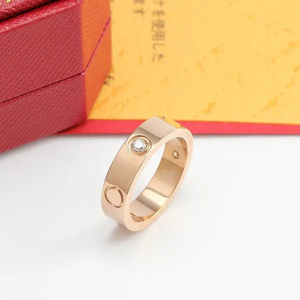 3mm 4mm 5mm 6mm titanium steel silver love ring men and women rose gold jewelry for lovers couple rings gift With drill wite box