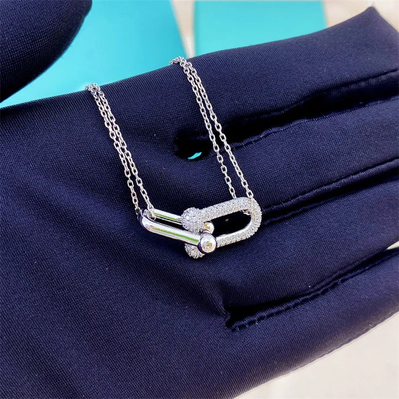 Love necklace heart pendant designer jewelry woman necklaces handbag circle charm luxury jewlery steel anniversary wedding gift womens necklaces designer chain