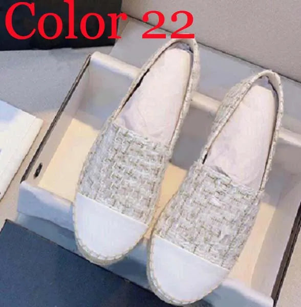 30 color Luxury Casual Women Shoes Espadrilles Summer Designers ladies flat Beach Half Slippers fashion woman Loafers Fisherman canvas Shoe with box size 35-41 1