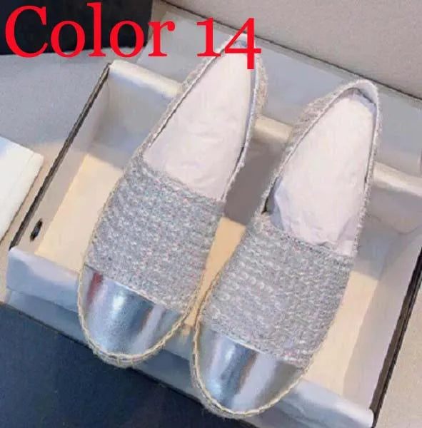 30 color Luxury Casual Women Shoes Espadrilles Summer Designers ladies flat Beach Half Slippers fashion woman Loafers Fisherman canvas Shoe with box size 35-41 1