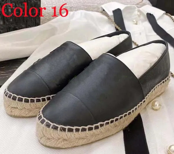 30 color Luxury Casual Women Shoes Espadrilles Summer Designers ladies flat Beach Half Slippers fashion woman Loafers Fisherman canvas Shoe with box size 35-41 1