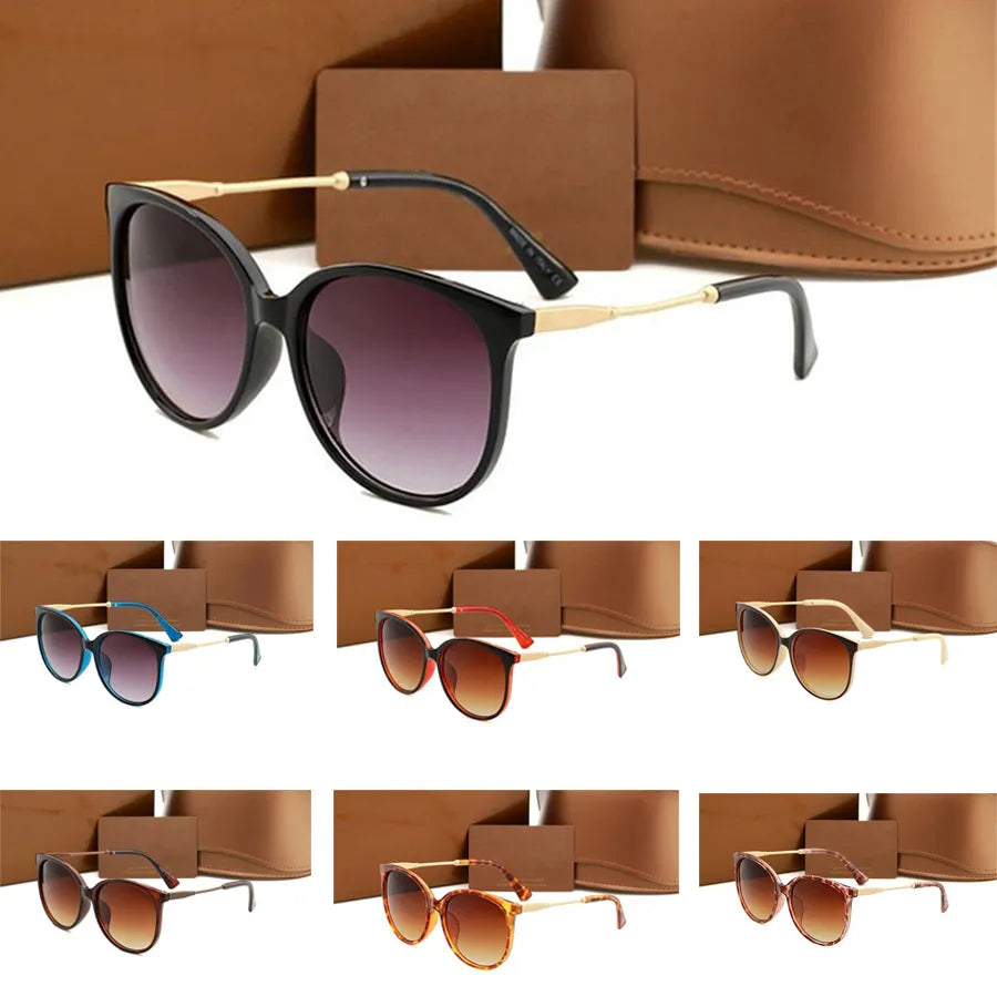 2022 Fashion Designer 1791 Sunglasses Mens Womens Sun Glasses Round Fashion Gold Frame UV400 Glass Lens Eyewear For Man Woman With Original Cases Boxs 7 Colors