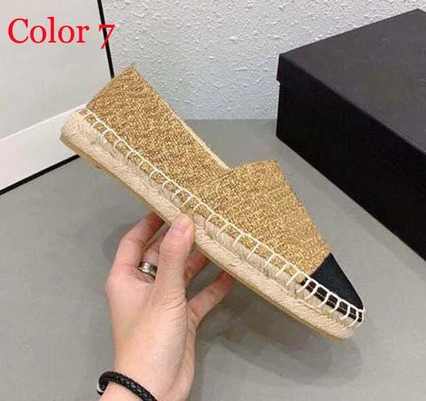 30 color Luxury Casual Women Shoes Espadrilles Summer Designers ladies flat Beach Half Slippers fashion woman Loafers Fisherman canvas Shoe with box size 35-41 1