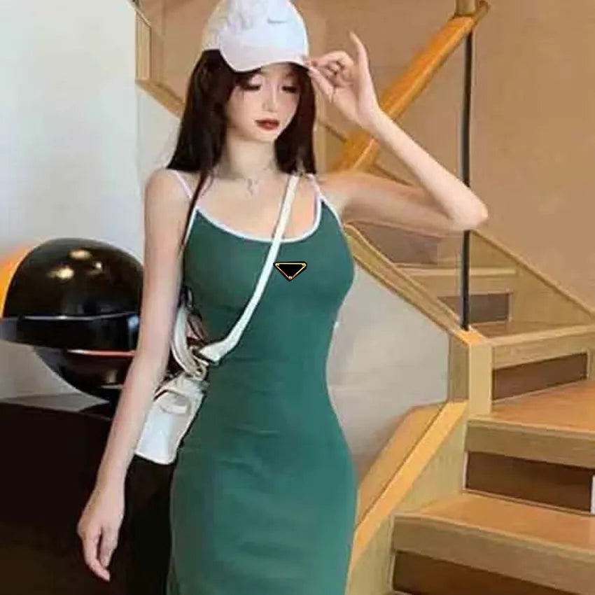 Womens Casual Dresses Sleeveless Shirts Tops Flat Skirts Woman Slim Outwears Summer Dress S-L