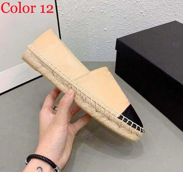 30 color Luxury Casual Women Shoes Espadrilles Summer Designers ladies flat Beach Half Slippers fashion woman Loafers Fisherman canvas Shoe with box size 35-41 1